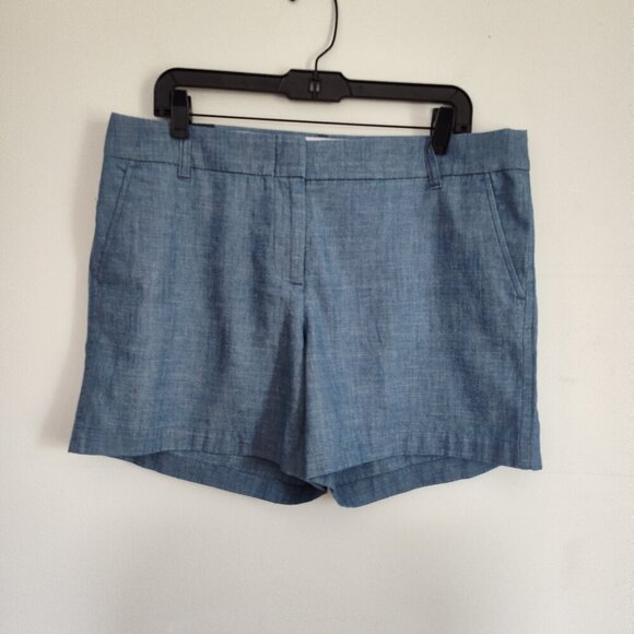 Ladies SZ 14 J Crew Factory Blue Chambray Short - Picture 1 of 3